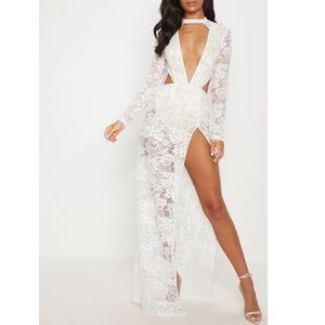 White lace maxi dress
